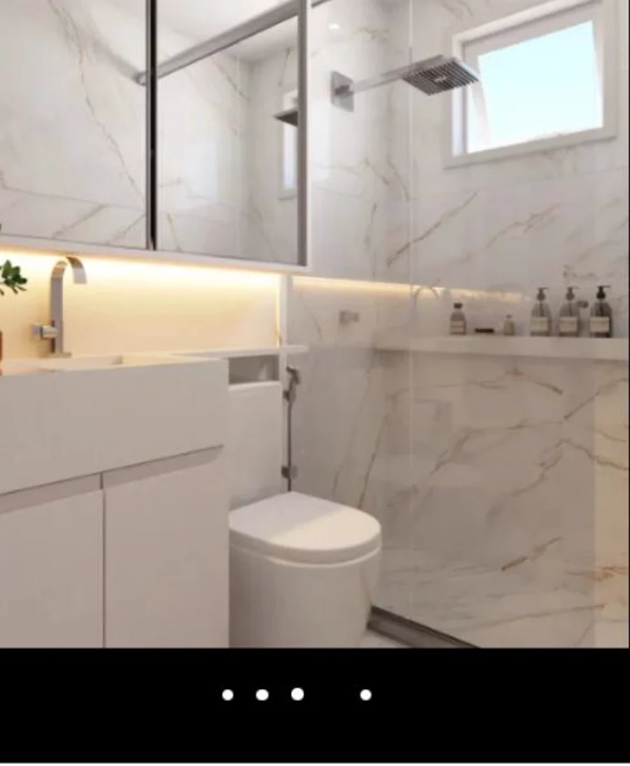 Projeto residencial, banho master em mármore